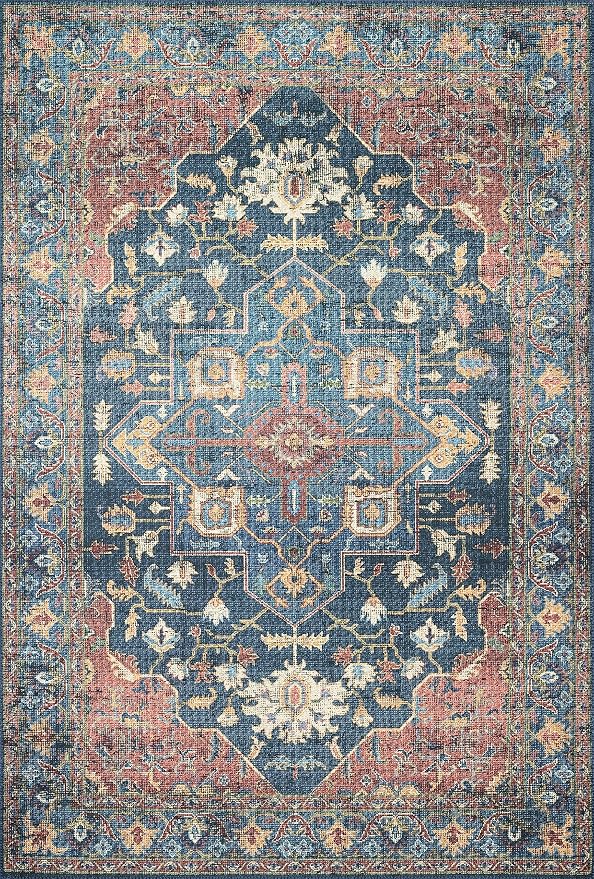 Loloi Skye Collection SKY-08 Denim/Brick 2'-0" x 5'-0" Accent Rug