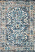 Loloi Skye Collection SKY-03 Denim/Natural 8'-0" x 8'-0" Round Area Rug
