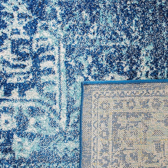 SAFAVIEH Evoke Collection 2'2" x 15' Navy/Ivory EVK256A Oriental Distressed Non-Shedding Living Room Bedroom Runner Rug